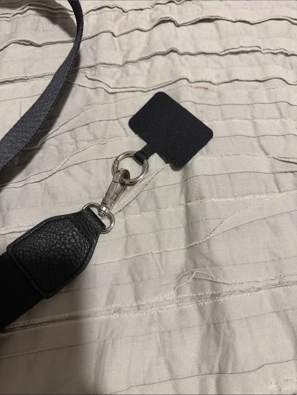 Save The Girls Black Leather Crossbody Card Pouch with Adjustable Strap